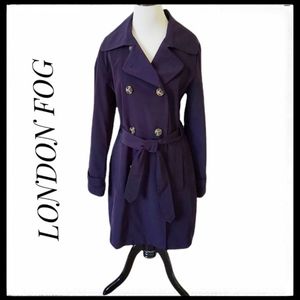 LONDON FOG NAVY BLUE TRENCH COAT SIZE MEDIUM